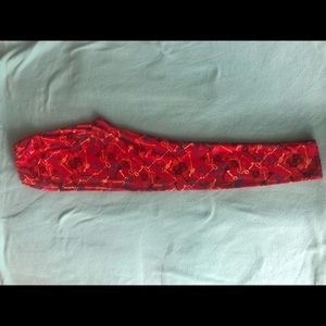 LuLaRoe Red Key with Hidden Unicorn leggings